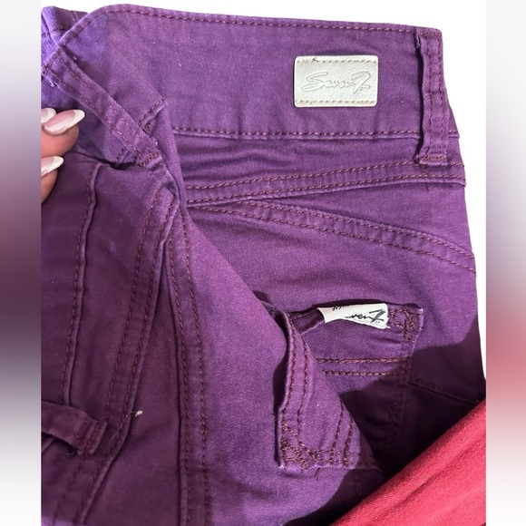 Seven Of All Mankind Jeans Bundle Sz 6 Red And plum High Rise Skinny Booty Shape - Picture 2 of 3
